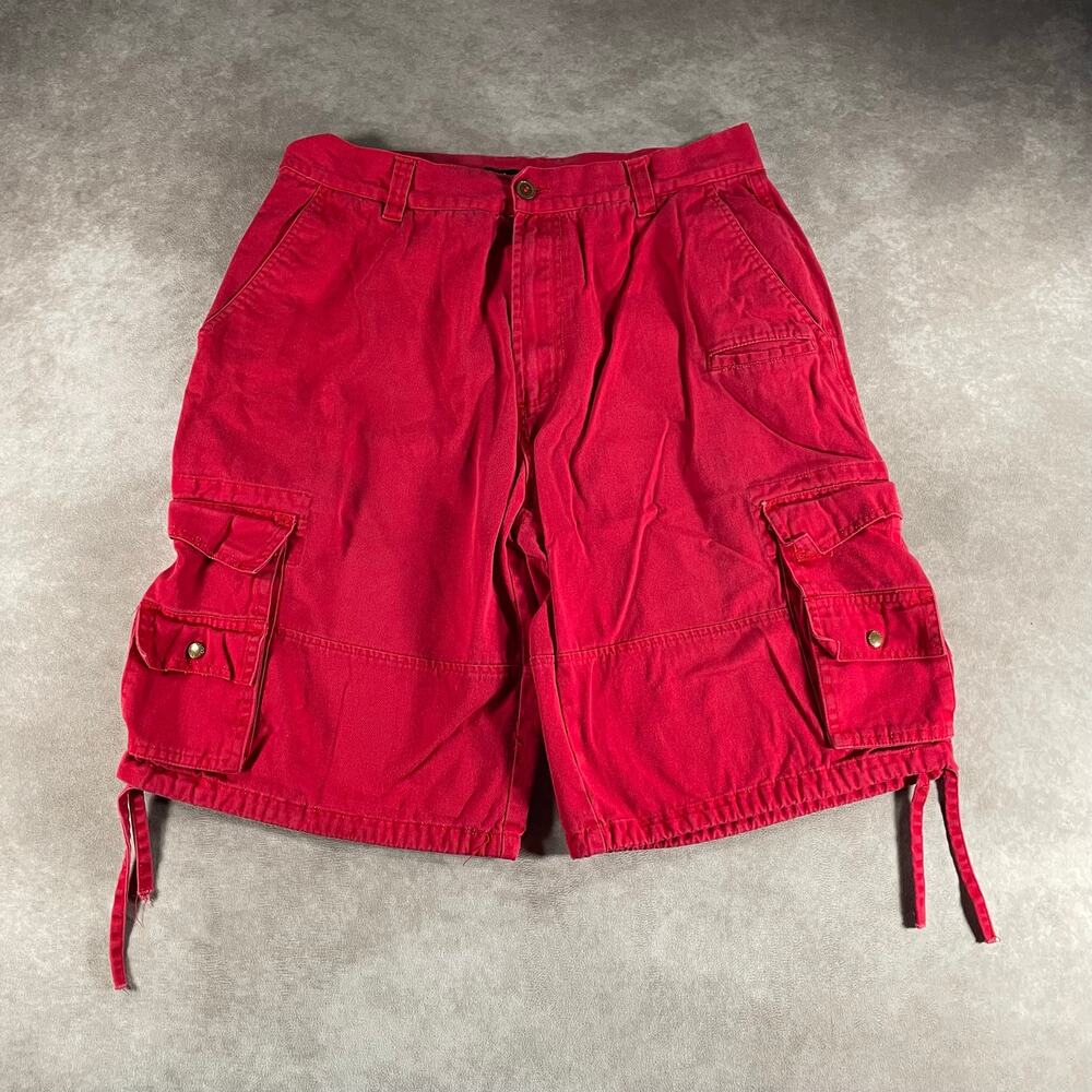 Vintage Y2K Baggy Red Cargo Shorts Men’s Size 34 Ins 11.5